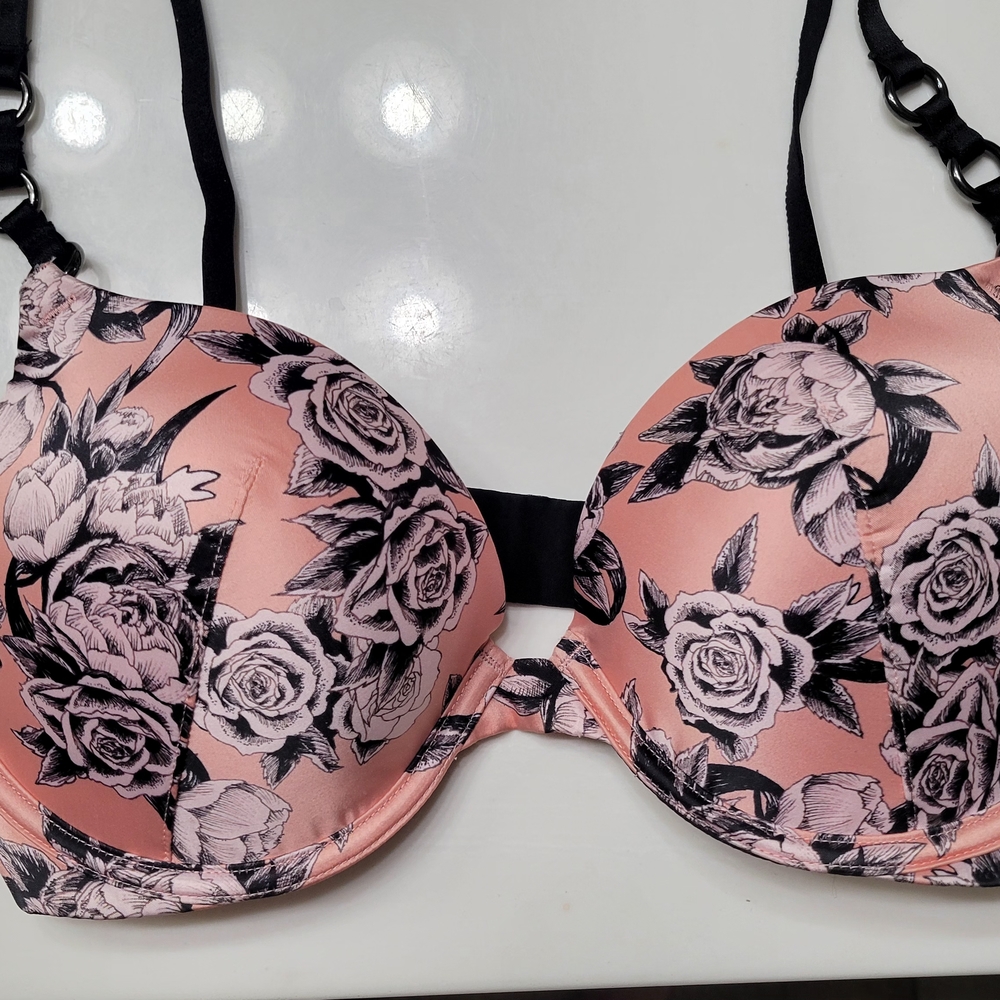 Victoria's Secret Pink and Black Floral Bra